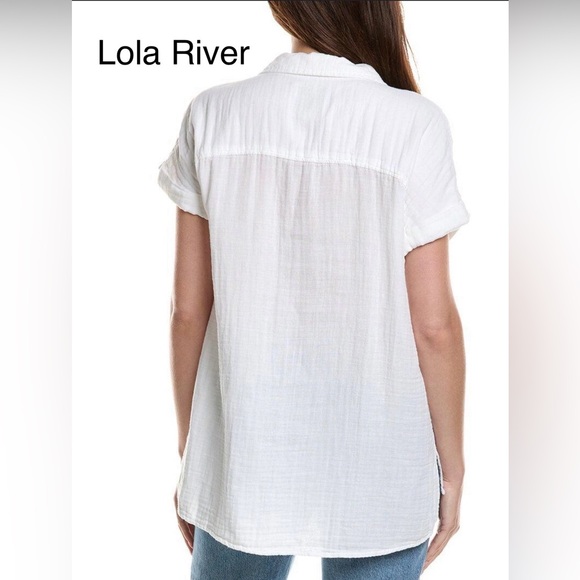 Lola River Women's White Button Down Shirt - Picture 1 of 8